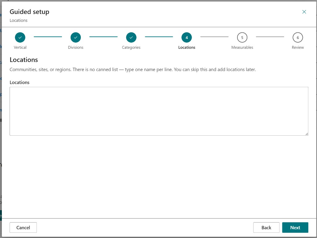 Guided setup — locations (one name per line)