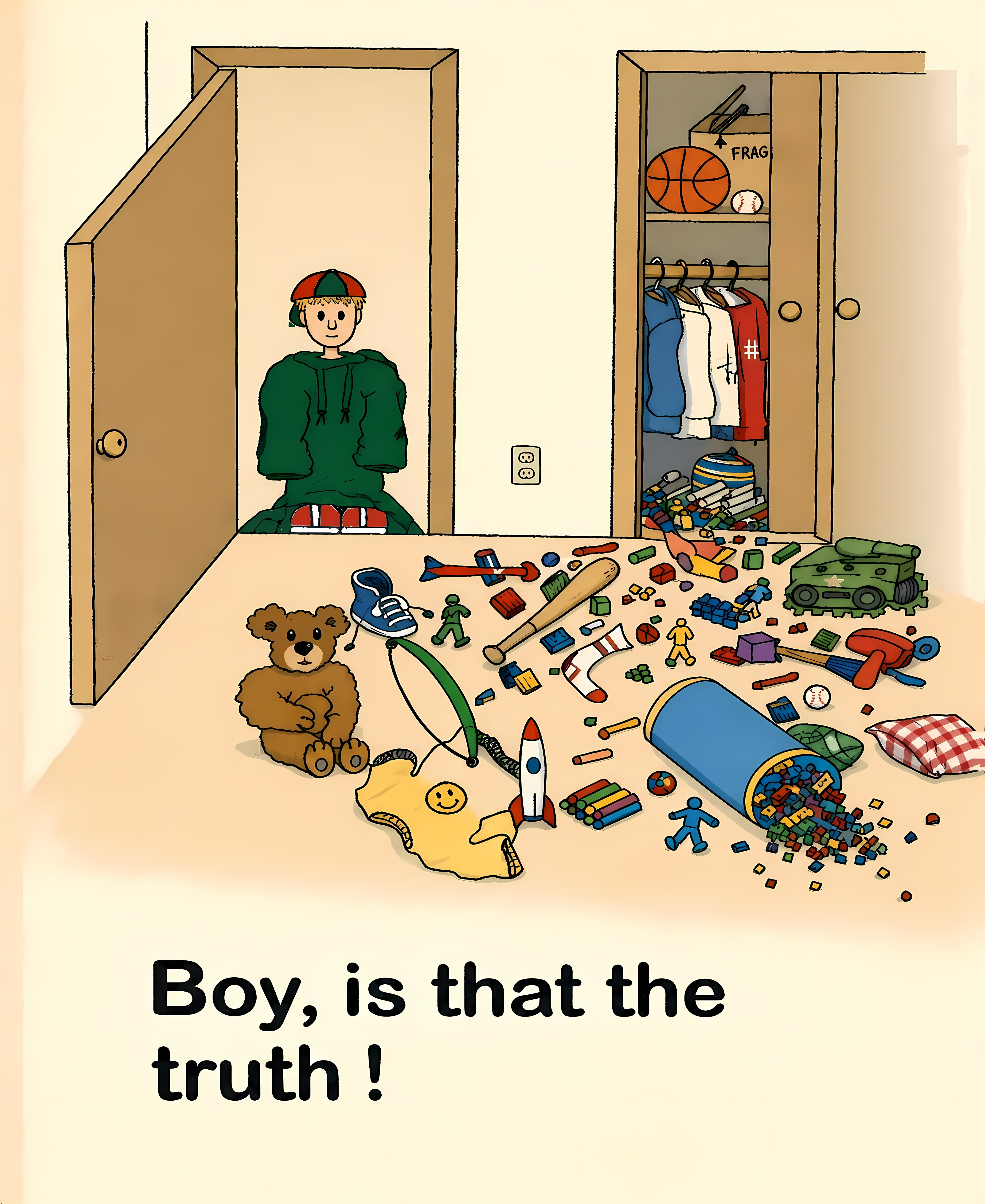 Barry in his everyday hoodie — a page from the book